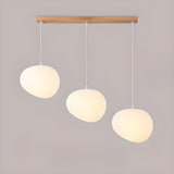 3-Light Modern Adjustable White Pebble Pendant Light Image - 3