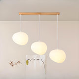 3-Light Modern Adjustable White Pebble Pendant Light Image - 5