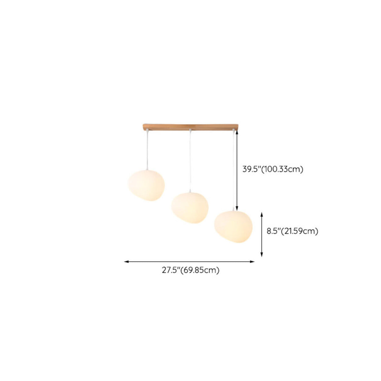 3-Light Modern Adjustable White Pebble Pendant Light Image - 9