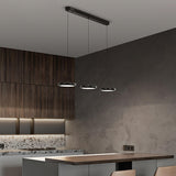 3-Light Modern Black Circular Island Pendant Light Image - 1