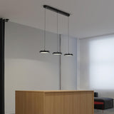 3-Light Modern Black Circular Island Pendant Light Image - 2