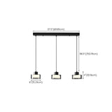 3-Light Modern Black Cylinder Adjustable Island Light #size