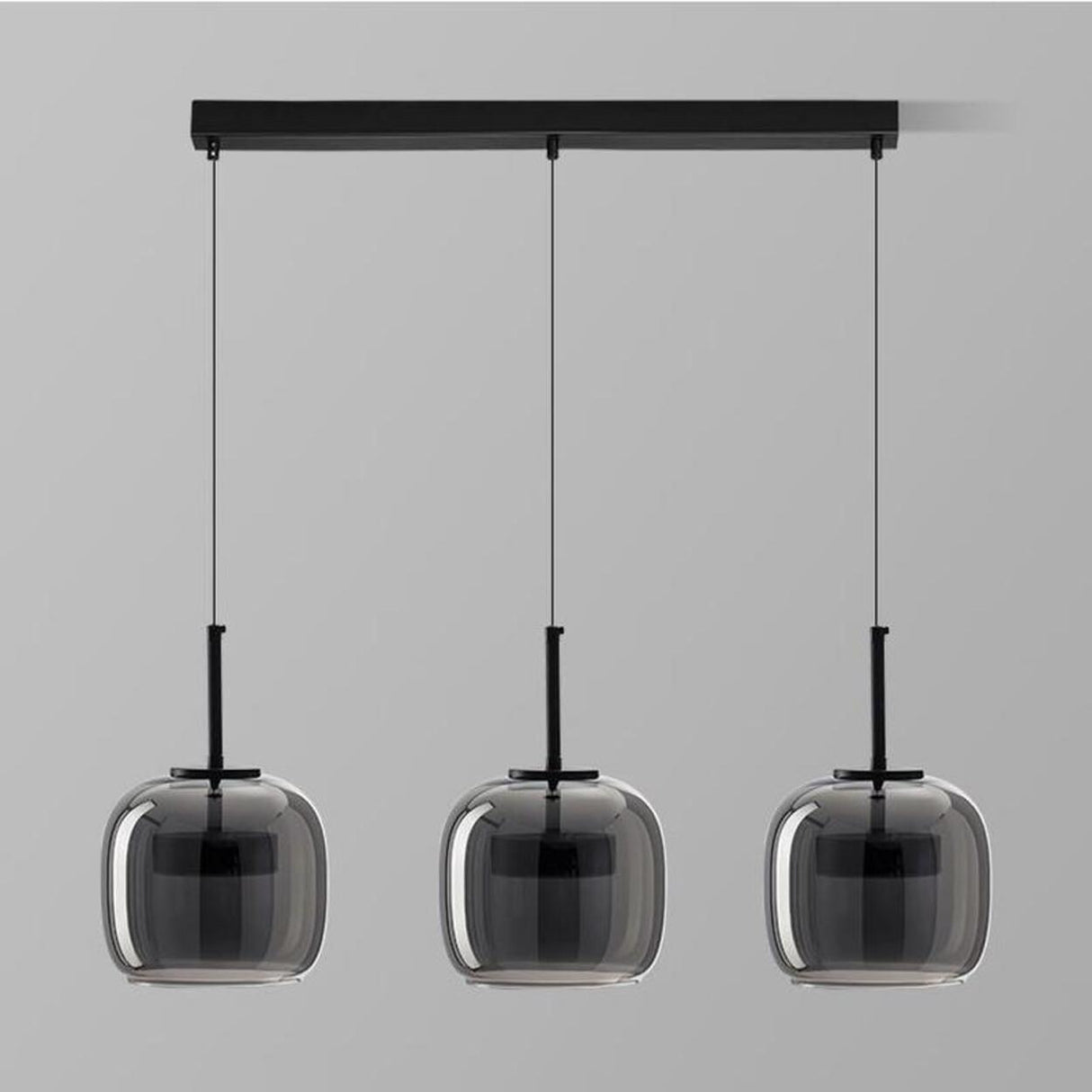 3-Light Modern Black Globe Glass Island Pendant Light Image - 6