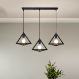 3-Light Modern Black Triangle Island Pendant Light Image - 1