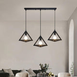 3-Light Modern Black Triangle Island Pendant Light Image - 6