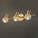 3-Light Modern Clear Crystal Globe LED Vanity Light Image - 8