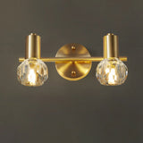 3-Light Modern Clear Crystal Globe LED Vanity Light Image - 9