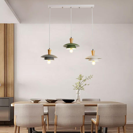 3-Light Modern Colorful Saucer Island Pendant Light Image - 1