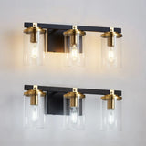 3-Light Modern Cylinder Glass Vanity Light Fixture Image - 8