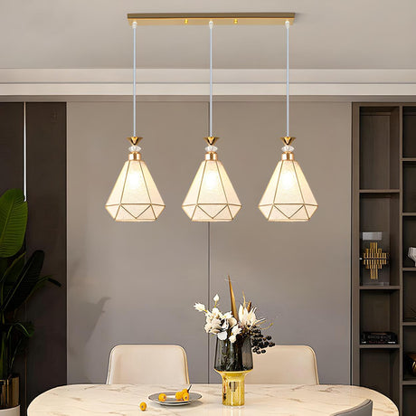 3-Light Modern Diamond Adjustable Pendant Island Light Image - 1