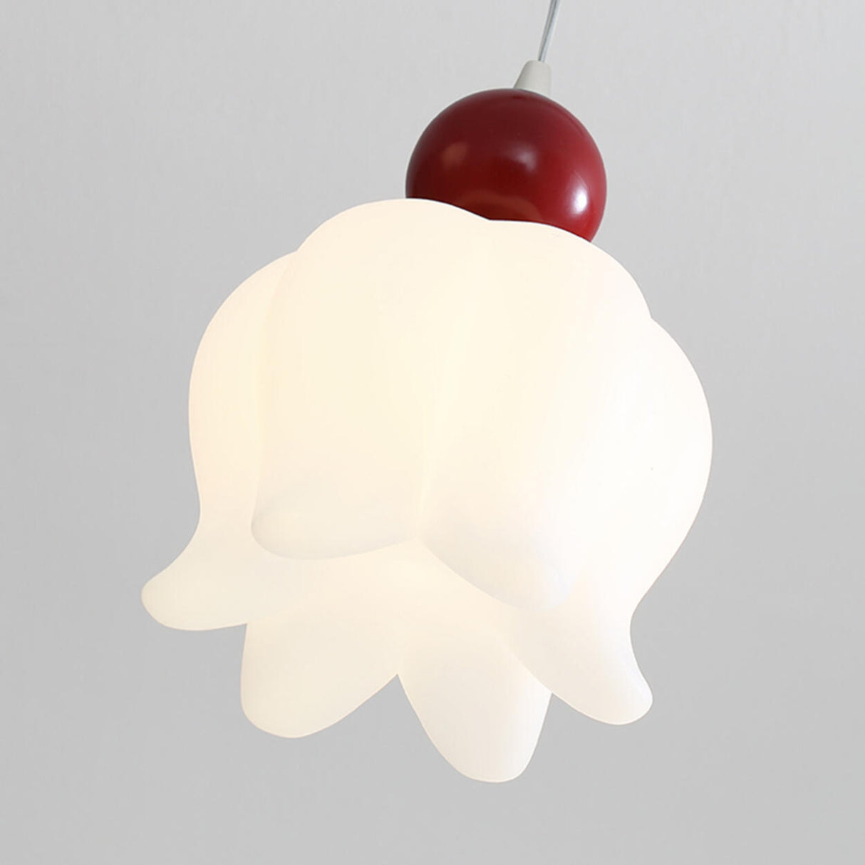 3-Light Modern Flower Red Accent Island Pendant Light Image - 12