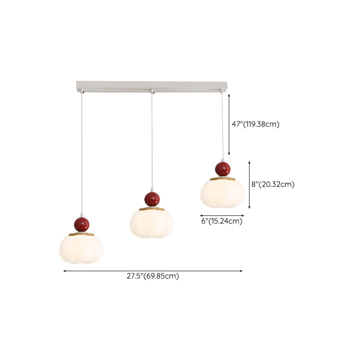 3-Light Modern Flower Red Accent Island Pendant Light Image - 20