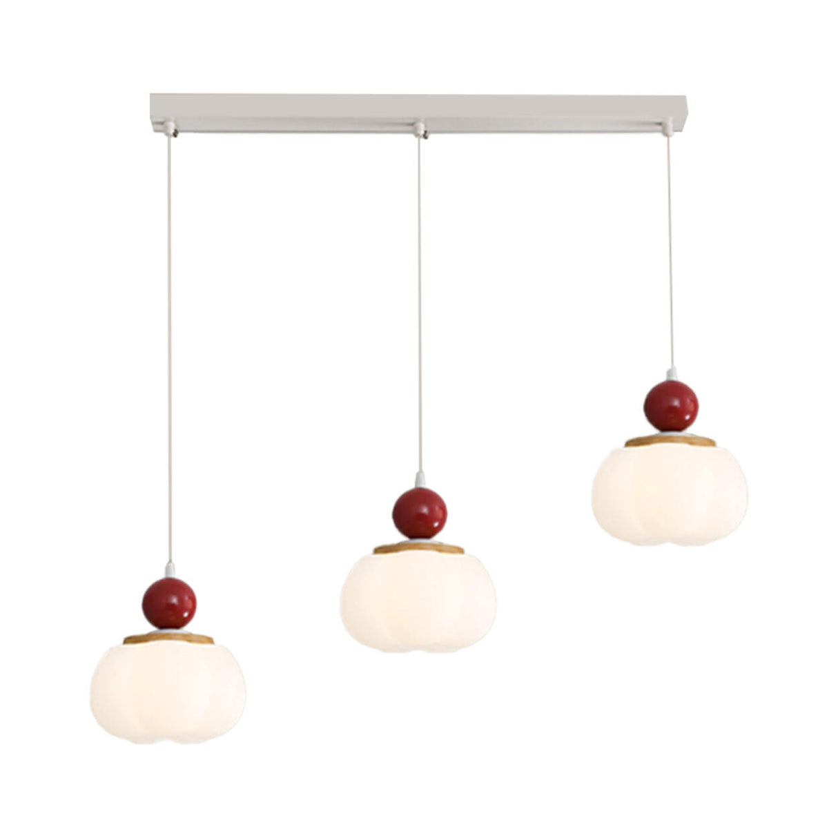 3-Light Modern Flower Red Accent Island Pendant Light Image - 9