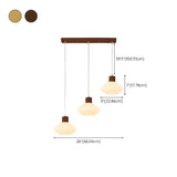 3-Light Modern Geometric White Island Pendant Light #size