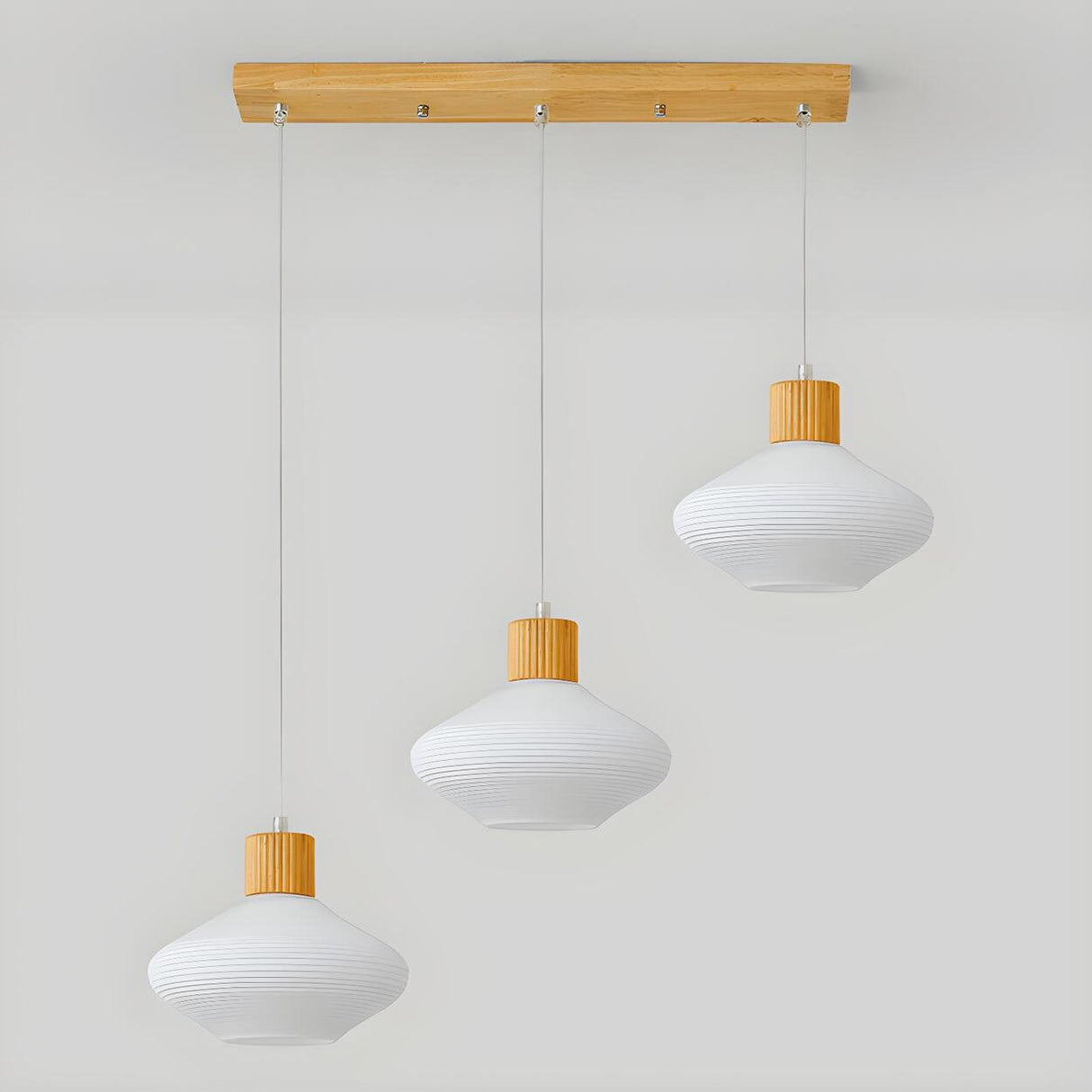 3-Light Modern Geometric White Island Pendant Light Image - 4