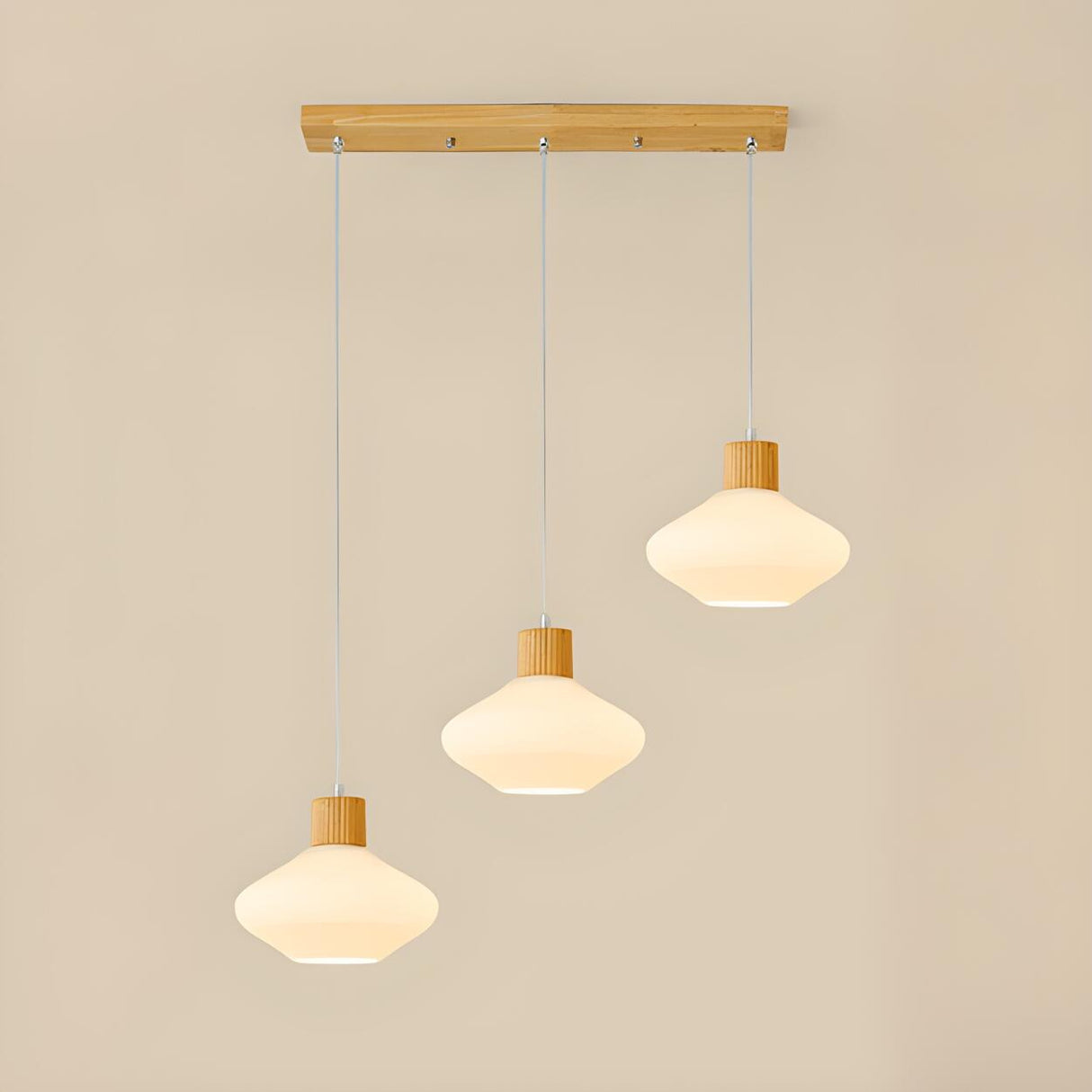 3-Light Modern Geometric White Island Pendant Light Image - 6