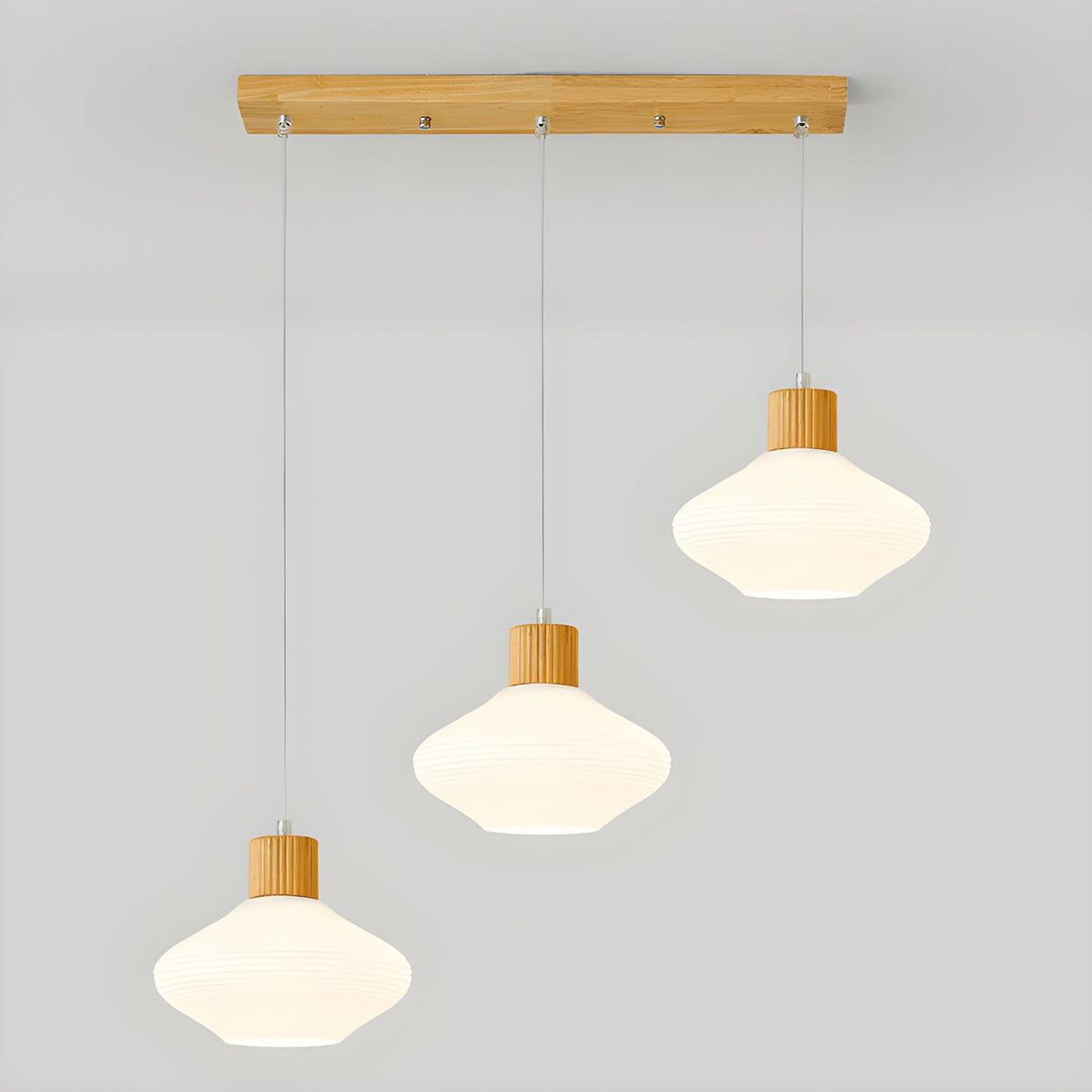 3-Light Modern Geometric White Island Pendant Light Image - 7