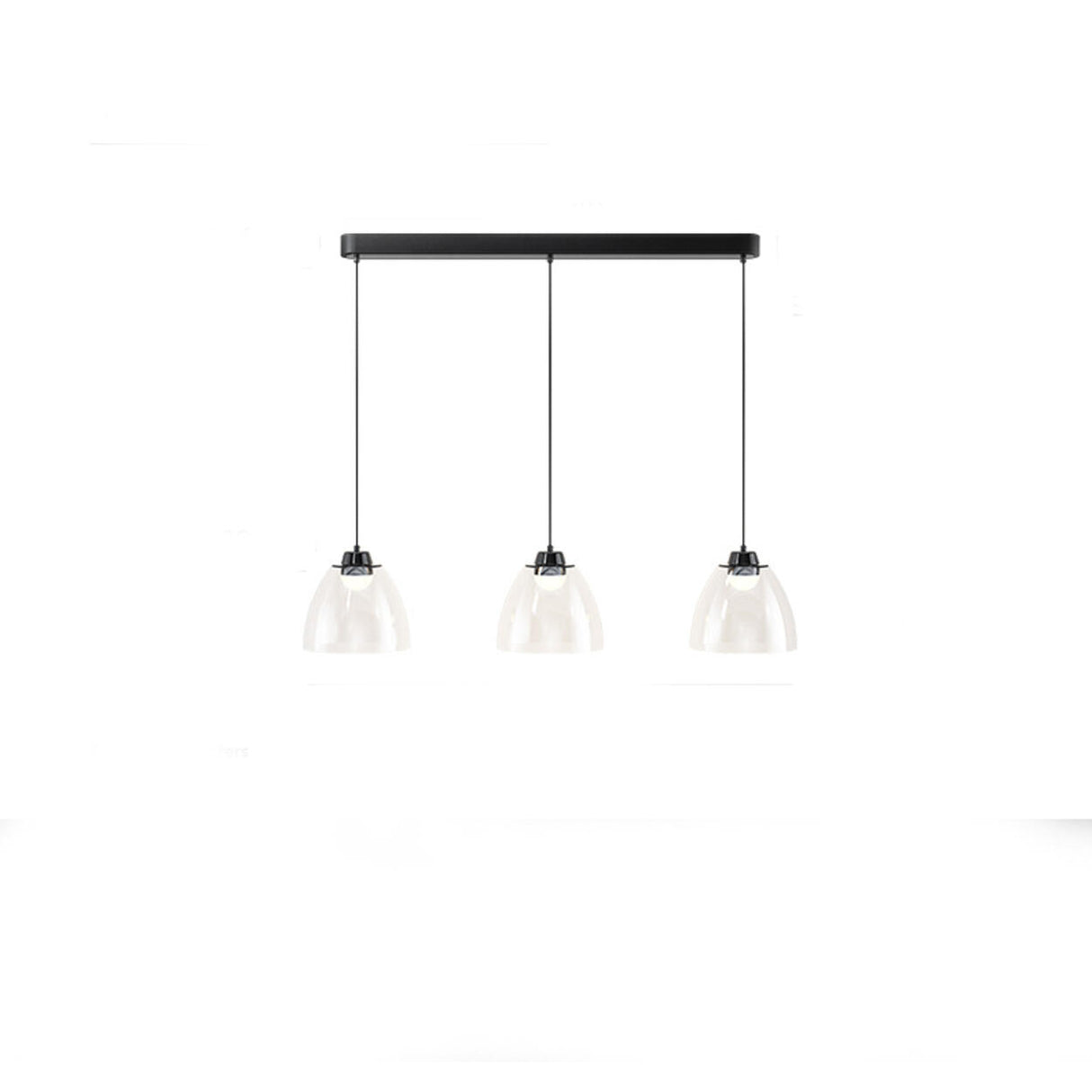 3-Light Modern Glass Cylinder Island Pendant Lights Image - 3