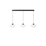 3-Light Modern Glass Cylinder Island Pendant Lights Image - 5