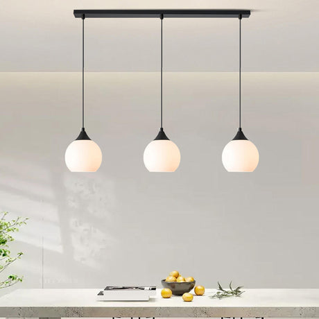 3-Light Modern Globe Adjustable Pendant Island Light Image - 1