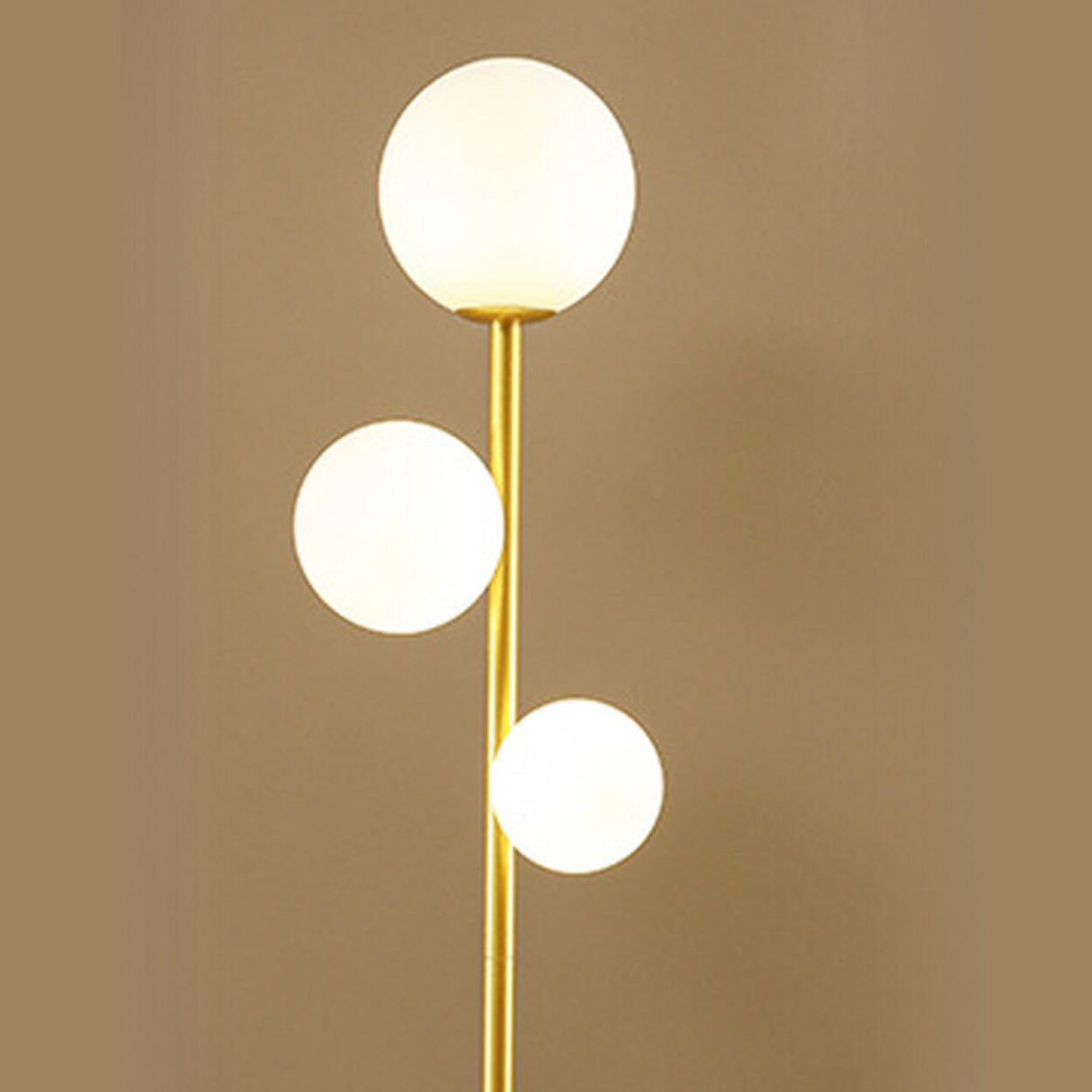 3-Light Modern Globe Gold LED Metal Floor Lamp Image - 13