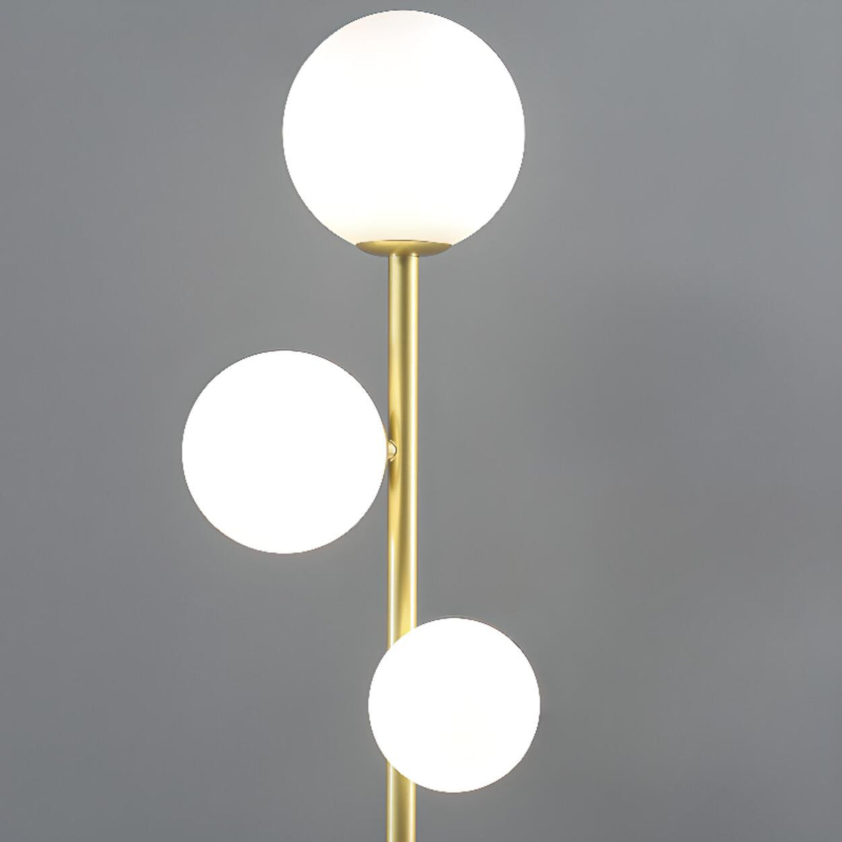 3-Light Modern Globe Gold LED Metal Floor Lamp Image - 14