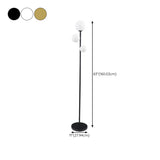 3-Light Modern Globe Gold LED Metal Floor Lamp #size