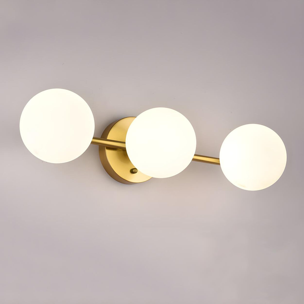 3-Light Modern Gold Globe Metal Wall Light Fixture Image - 14