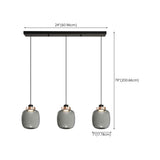 3-Light Modern Gray Glass Dome Island Pendant Light Image - 17