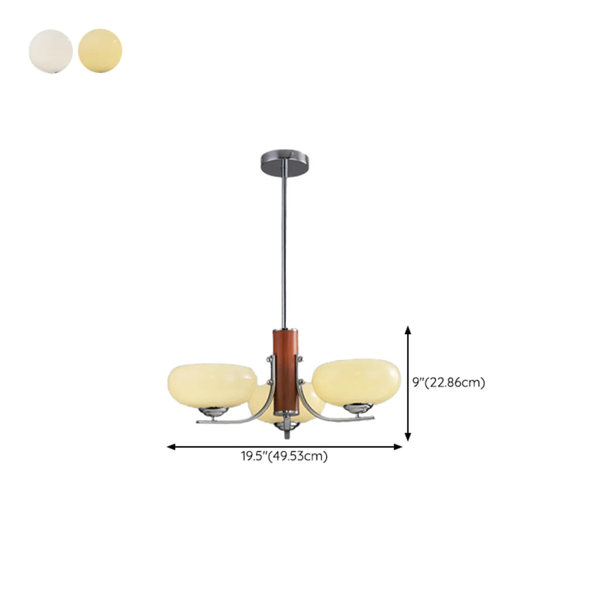 3-Light Modern Kitchen Wood  Pendant Chandelier 