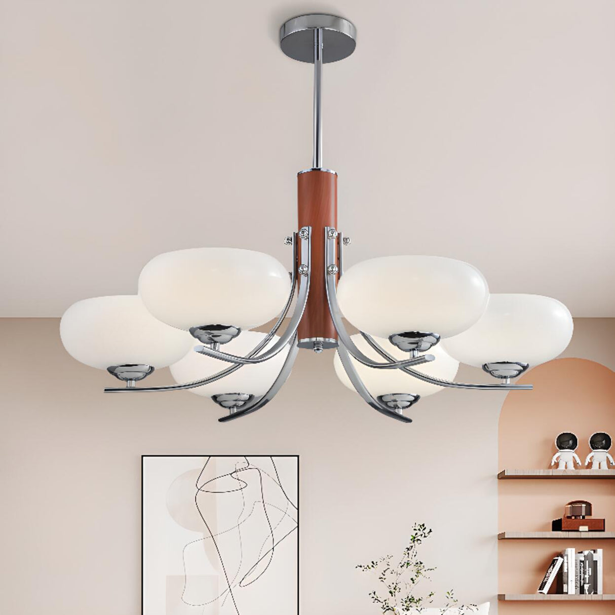 3-Light Modern Kitchen Wood  Pendant Chandelier Image - 6