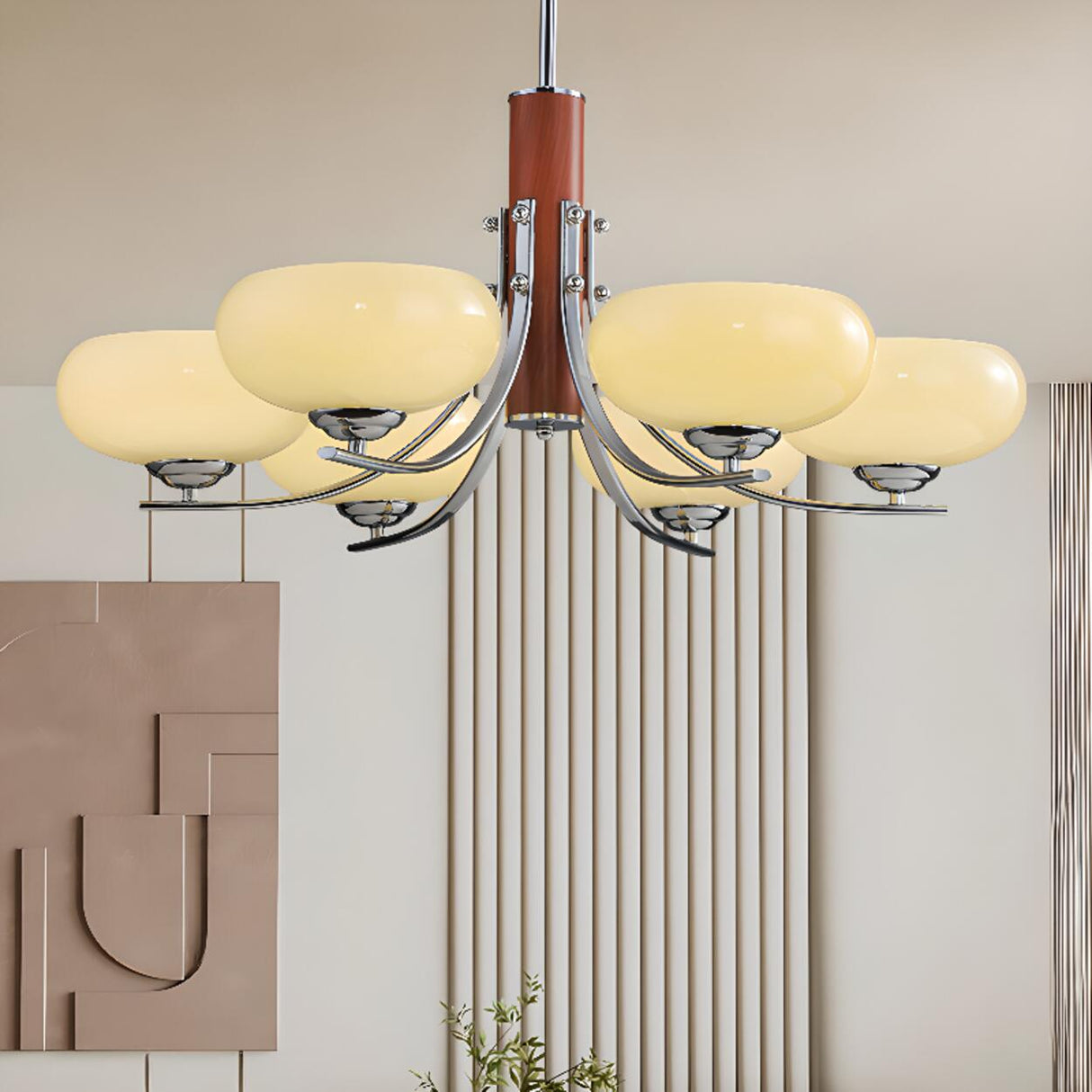 3-Light Modern Kitchen Wood  Pendant Chandelier Image - 8