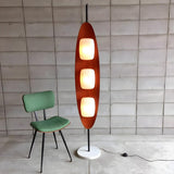 3-Light Modern Oval Brown Metal LED Floor Lamp Image - 2