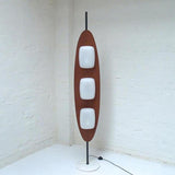 3-Light Modern Oval Brown Metal LED Floor Lamp Image - 7