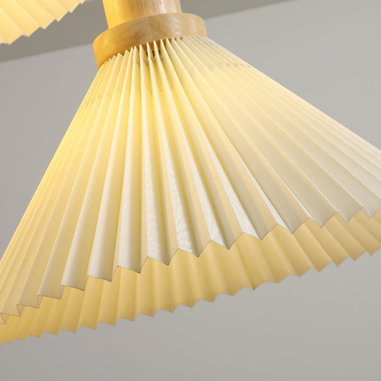 3-Light Modern Pleated Cone Island Pendant Light Image - 13