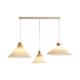 3-Light Modern Pleated Cone Island Pendant Light Image - 6