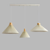 3-Light Modern Pleated Cone Island Pendant Light Image - 8