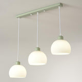 3-Light Modern Ribbed Glass Dome Island Pendant Light Image - 6