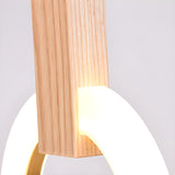 3-Light Modern Ring Adjustable Wooden Island Light Image - 8