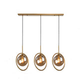 3-Light Modern Ring and Globe Island Pendant Light Image - 2