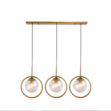 3-Light Modern Ring and Globe Island Pendant Light Image - 3