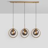 3-Light Modern Ring and Globe Island Pendant Light Image - 7