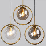 3-Light Modern Ring and Globe Island Pendant Light Image - 9