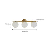 3-Light Modern Round Glass Brass LED Vanity Lights Image - 18