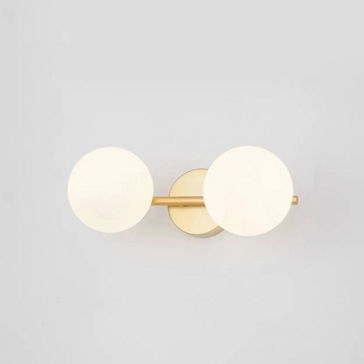 3-Light Modern Round Glass Brass LED Vanity Lights Image - 5