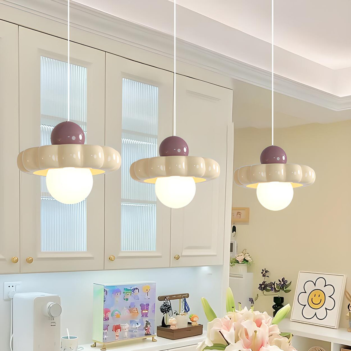 3-Light Modern Rounded Dome Design Island Light Set Image - 6