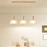 3-Light Modern Scalloped Dome Island Pendant Light Image - 1