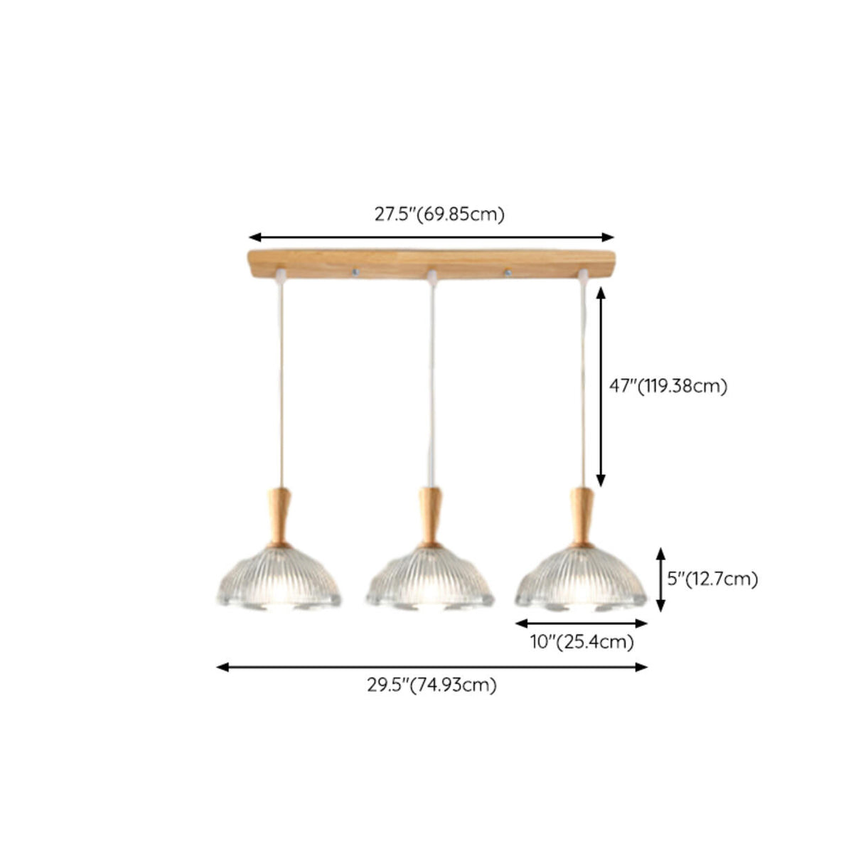 3-Light Modern Scalloped Dome Island Pendant Light 