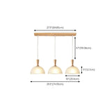 3-Light Modern Scalloped Dome Island Pendant Light Image - 11