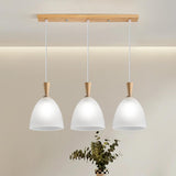 3-Light Modern Scalloped Dome Island Pendant Light Image - 4